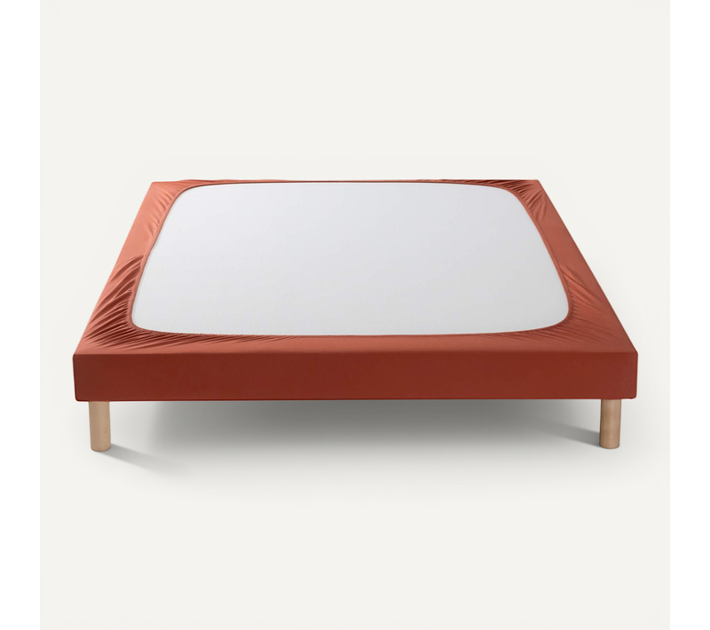 Cache-sommier Coton Jersey Terre De Sienne