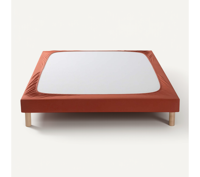 Cache-sommier Coton Jersey Terre De Sienne