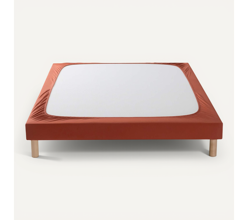 Cache-sommier Coton Jersey Terre De Sienne