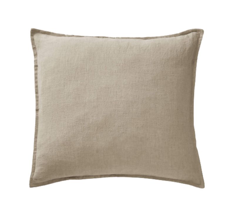 Taie D'oreiller Lin Lavé Beige 60x60 Cm