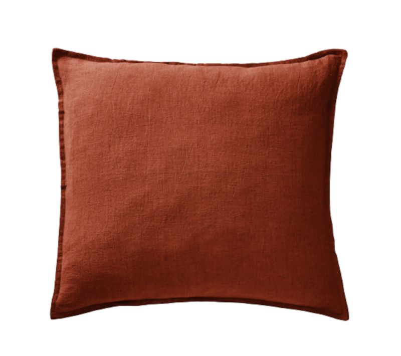 Taie D'oreiller Lin Lavé Orange 60x60 Cm