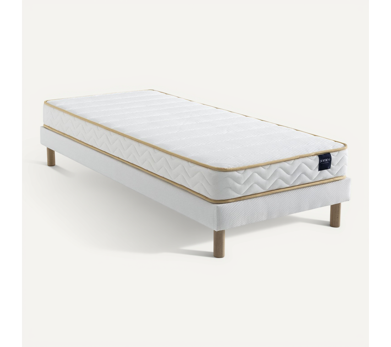Ensemble Matelas Mousse, Sommier Lune Et Pieds Aurore 300 Soutien Ferme 70x190 - 1 Personne - Accuei