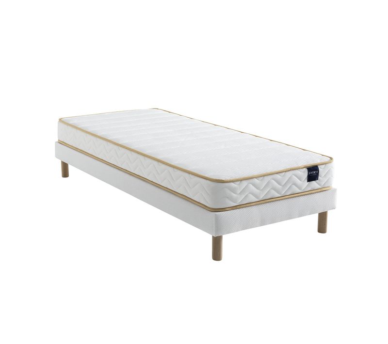 Ensemble Matelas Mousse, Sommier Lune Et Pieds Aurore 300 Soutien Ferme 120x200 - 1 Personne - Accue