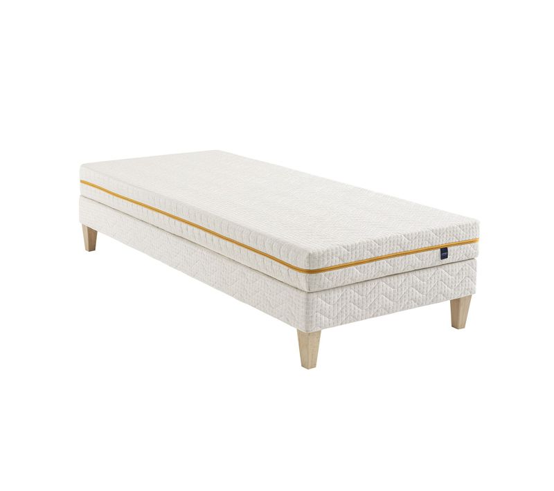 Ensemble Matelas Mousse Recyclée 90x190 cm Aube 400 Très Ferme Epaisseur 16 cm + Sommier