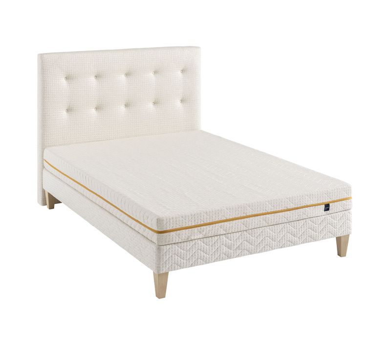 Ensemble Matelas Mousse Recyclée, Sommier, Pieds Et Tête De Lit Aube 400 Soutien Très Ferme 140x200