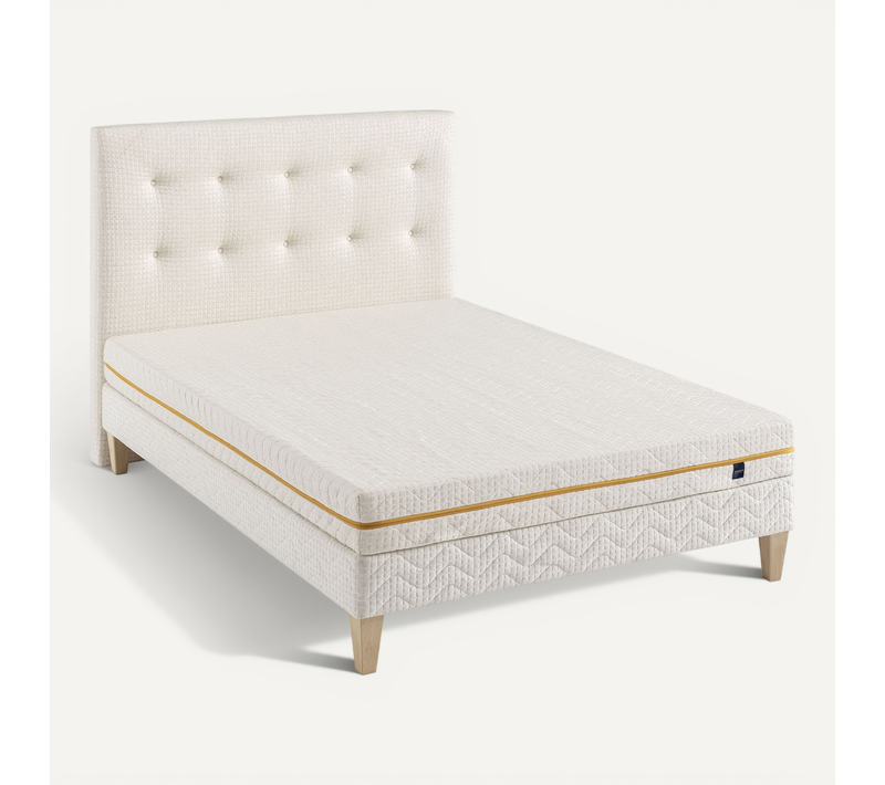 Ensemble Matelas Mousse Recyclée, Sommier, Pieds Et Tête De Lit Aube 400 Soutien Très Ferme 180x200