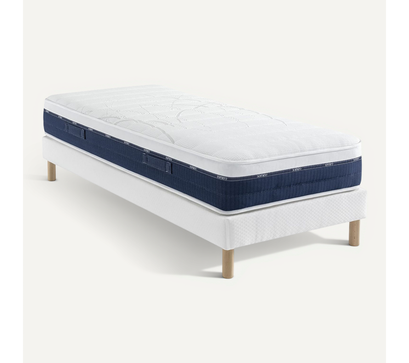 Ensemble Matelas Ressorts Et Mémoire De Forme, Sommier Constellation Et Pieds Rêve 600 Soutien Ferme