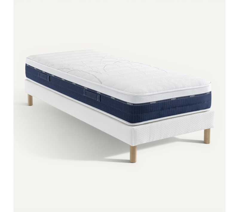 Ensemble Matelas Ressorts Et Mémoire De Forme, Sommier Constellation Et Pieds Rêve 600 Soutien Ferme