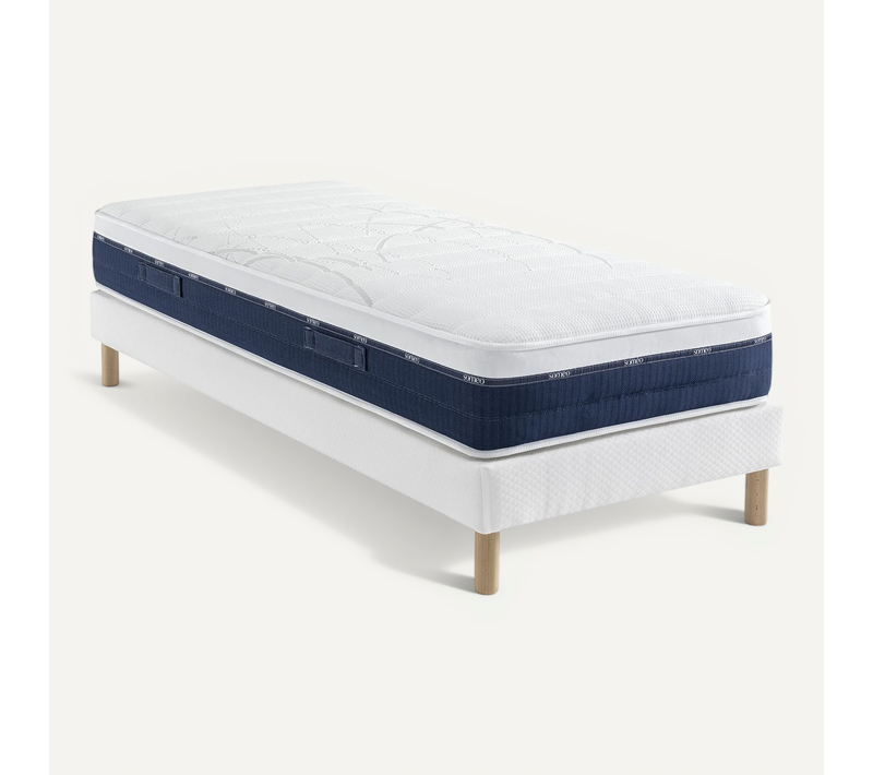 Ensemble Matelas Ressorts Et Mémoire De Forme, Sommier Constellation Et Pieds Rêve 600 Soutien Ferme
