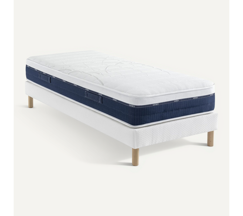 Ensemble Matelas Ressorts Et Mémoire De Forme, Sommier Constellation Et Pieds Rêve 600 Soutien Ferme