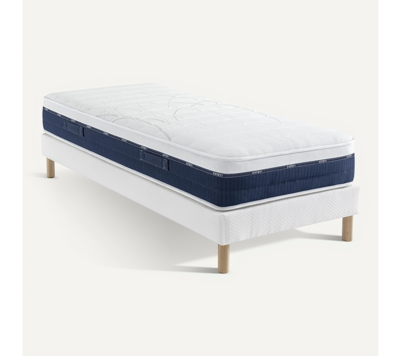 Ensemble Matelas Ressorts Et Mémoire De Forme, Sommier Constellation Et Pieds Rêve 600 Soutien Ferme