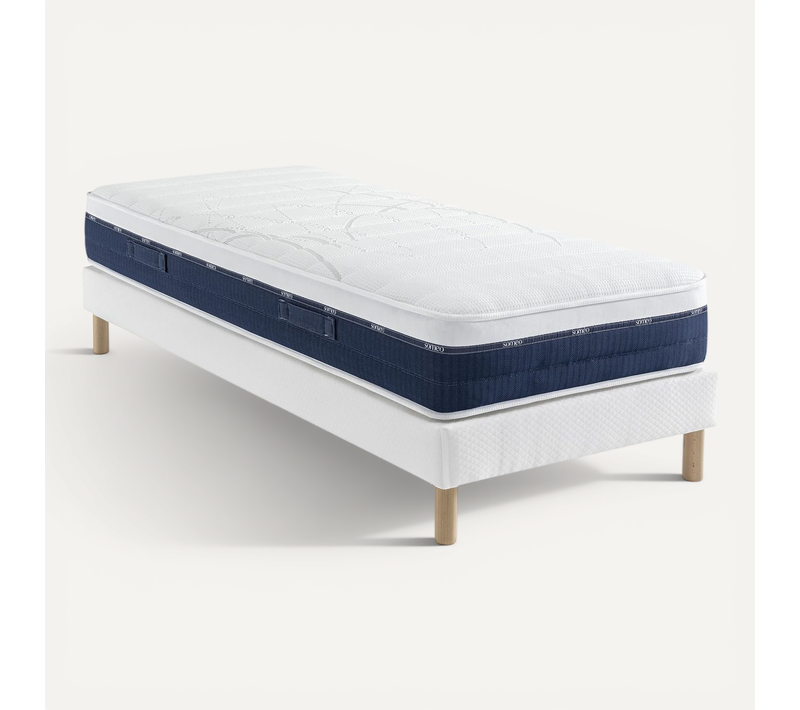 Ensemble Matelas Ressorts Et Mémoire De Forme, Sommier Constellation Et Pieds Rêve 600 Soutien Ferme