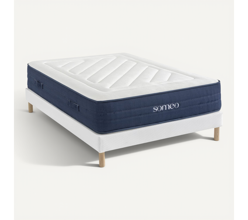Ensemble Matelas Ressorts, Latex Et Mémoire De Forme, Sommier Constellation Et Pieds Rêve 700 Soutie