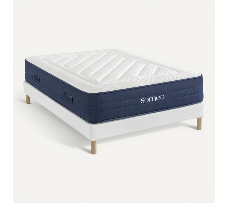 Ensemble Matelas Ressorts, Latex Et Mémoire De Forme, Sommier Constellation Et Pieds Rêve 700 Soutie