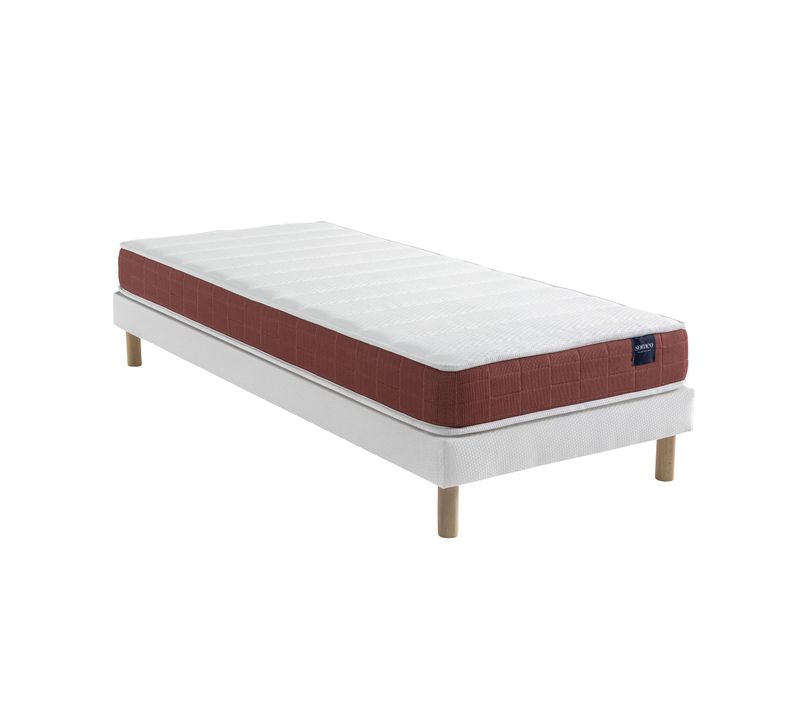 Ensemble Matelas Latex 100x200 Crépuscule 400 Soutien Ferme Ep. 17 cm + Sommier Lune