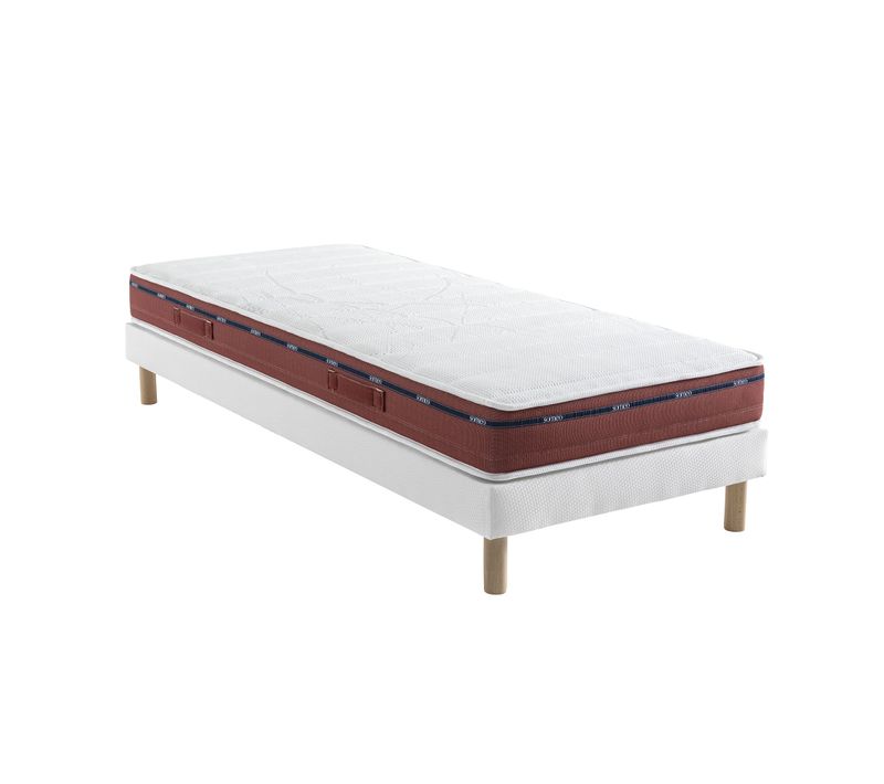 Ensemble Matelas Latex 80x200 cm Crépuscule 500 Soutien soutien Ferme + Sommier Lune