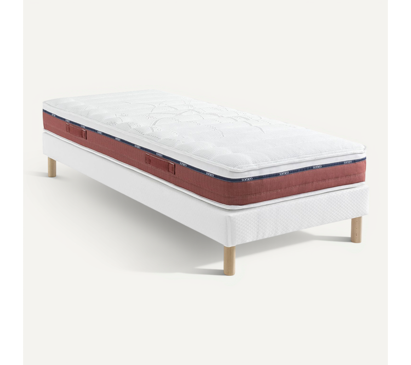Ensemble Matelas 100% Latex, Sommier Constellation Et Pieds Crépuscule 600 Soutien Mi-ferme 80x190 -