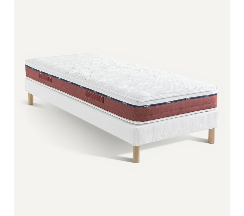 Ensemble Matelas 100% Latex, Sommier Constellation Et Pieds Crépuscule 600 Soutien Mi-ferme 80x200 -