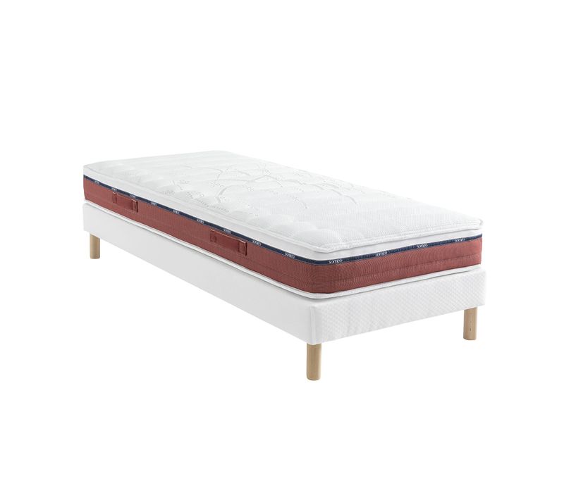Ensemble Matelas 100% Latex, Sommier Constellation Et Pieds Crépuscule 600 Soutien Mi-ferme 100x200