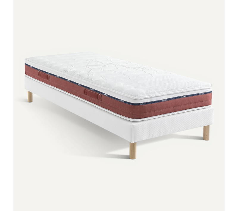 Ensemble Matelas 100% Latex, Sommier Constellation Et Pieds Crépuscule 600 Soutien Mi-ferme 110x190