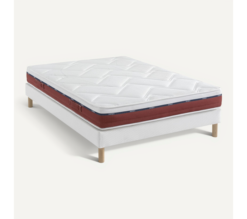 Ensemble Matelas 100% Latex, Sommier Constellation Et Pieds Crépuscule 600 Soutien Mi-ferme 200x200
