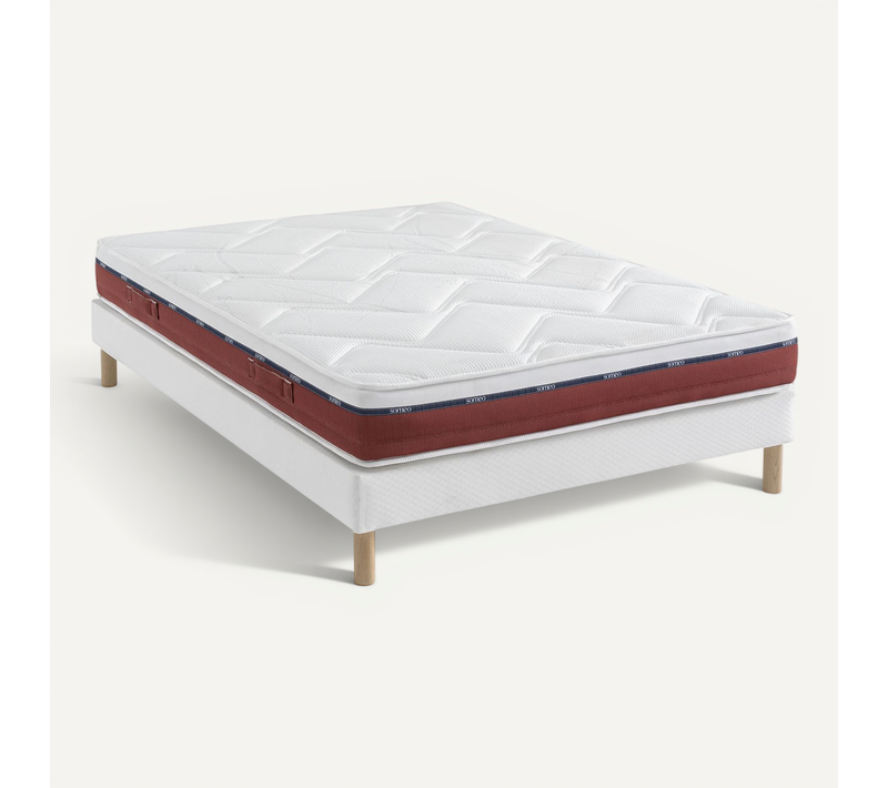 Ensemble Matelas 100% Latex, Sommier Constellation Et Pieds Crépuscule 600 Soutien Mi-ferme 200x210