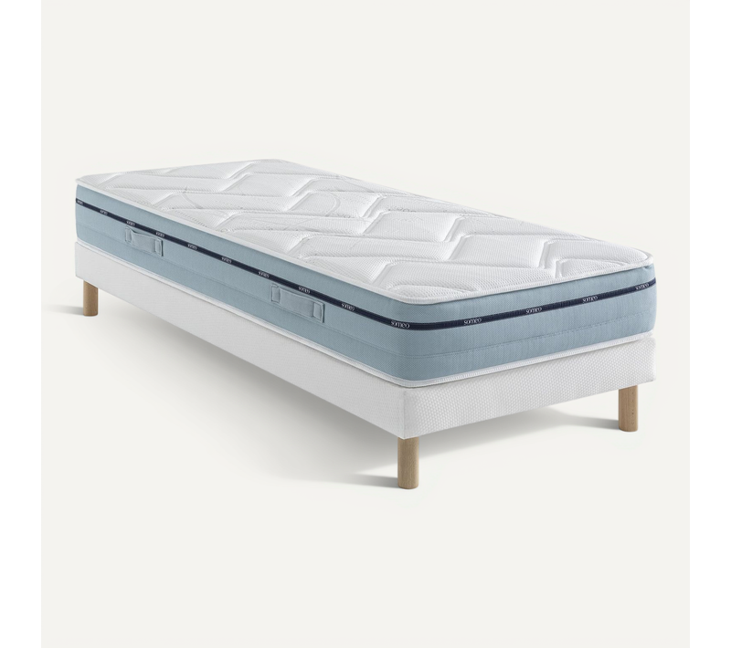 Ensemble Matelas Mémoire De Forme, Sommier Lune Et Pieds Songe 500 Soutien Ferme 100x190 - 1 Personn