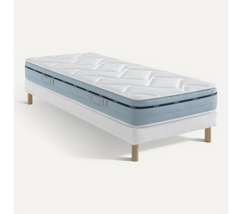 Ensemble Matelas Mémoire De Forme, Sommier Lune Et Pieds Songe 500 Soutien Ferme 120x200 - 1 Personn