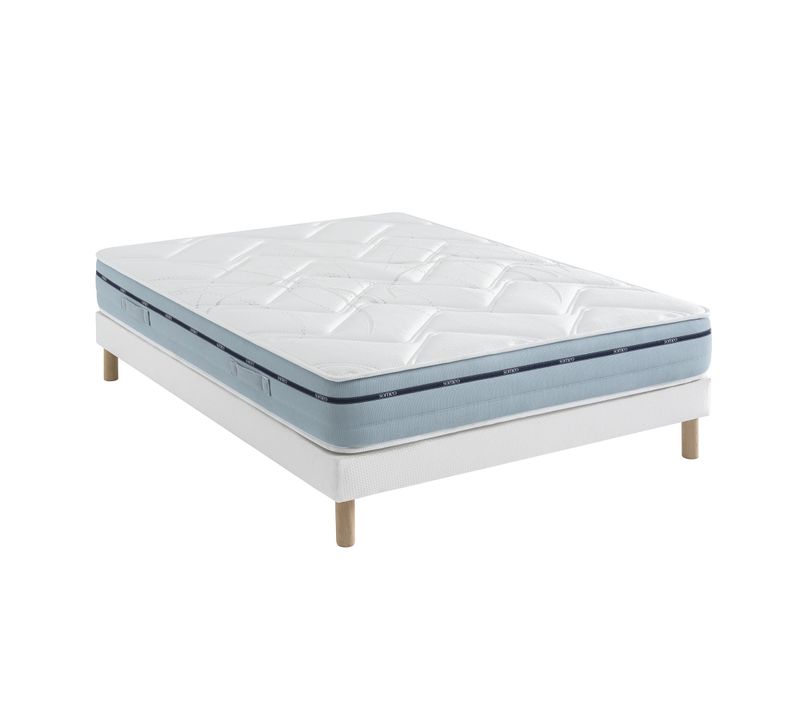 Ensemble Matelas Mémoire De Forme, Sommier Lune Et Pieds Songe 500 Soutien Ferme 180x200 - 2 Personn