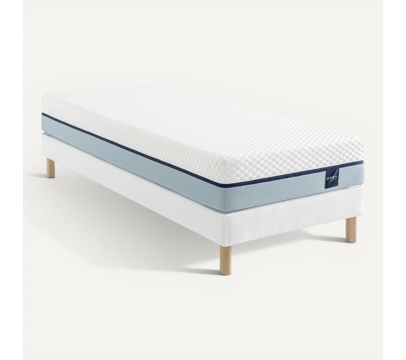 Ensemble Matelas Mémoire De Forme, Sommier Constellation Et Pieds Songe 600 Soutien Ferme 120x190 -