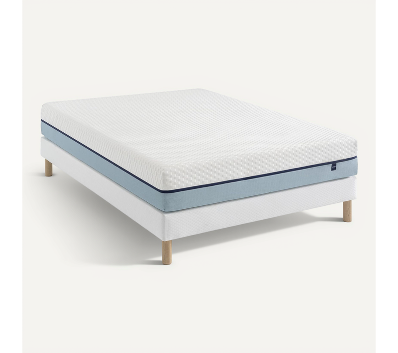 Ensemble Matelas Mémoire De Forme, Sommier Constellation Et Pieds Songe 600 Soutien Ferme 140x200 -