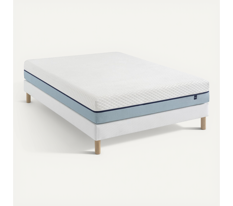 Ensemble Matelas Mémoire De Forme, Sommier Constellation Et Pieds Songe 600 Soutien Ferme 160x190 -