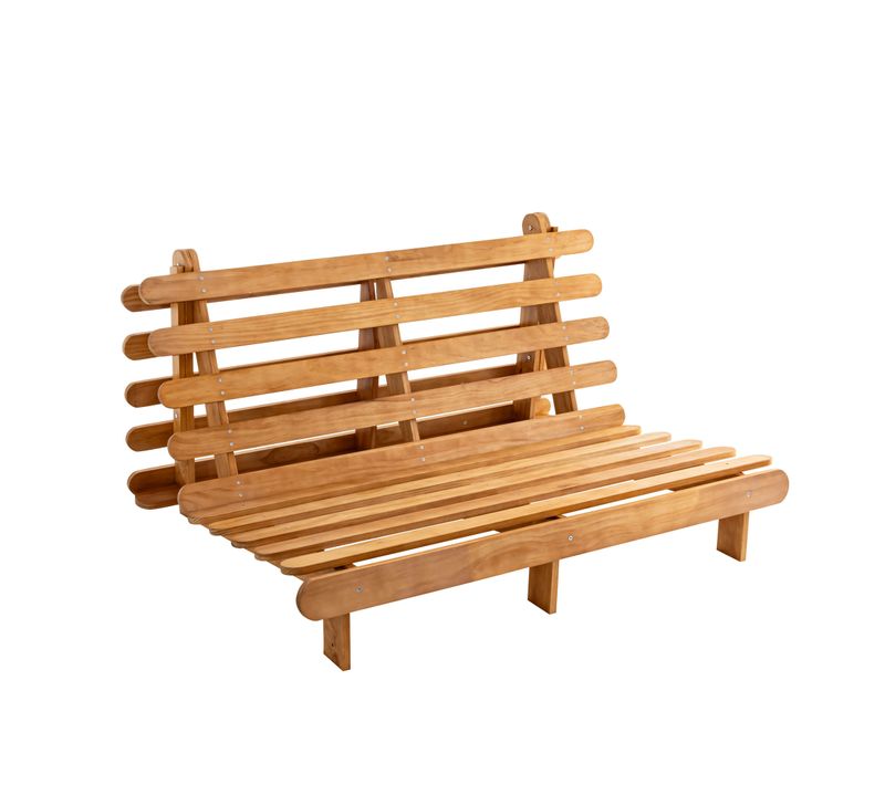 Structure Futon En Bois Massif Naturel 160x200 Cm