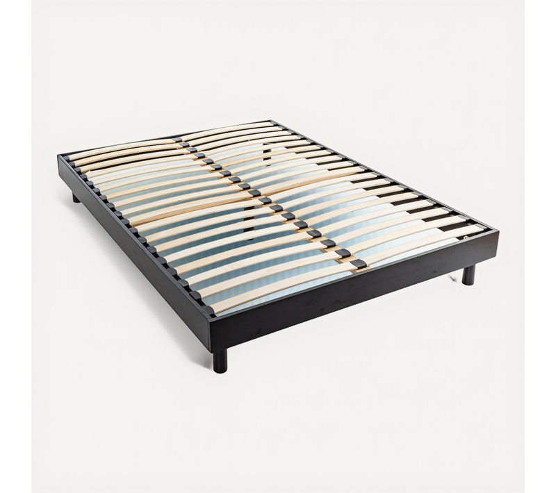 Sommier Kit En Bois Massif 13 Cm Noir 140x190