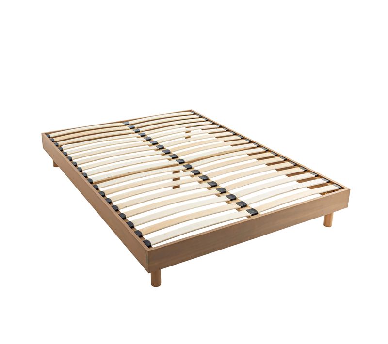Sommier Kit En Bois Massif 13 Cm Taupe 160x200