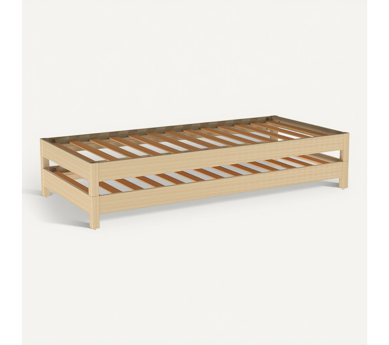 2 Lits Empilables 90x200 Cm Avec 2 Sommiers, Coloris