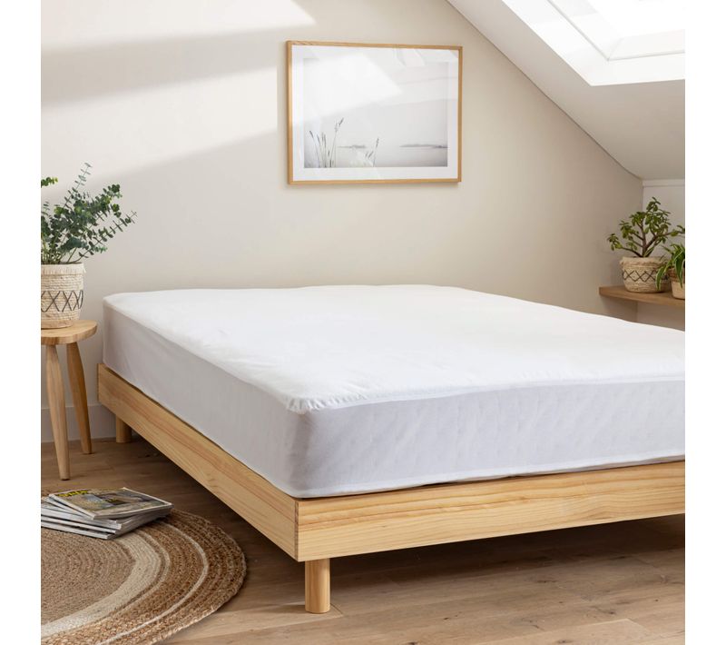 Protège Matelas Coton Bio Molleton Bonnet 27 90x200 Cm