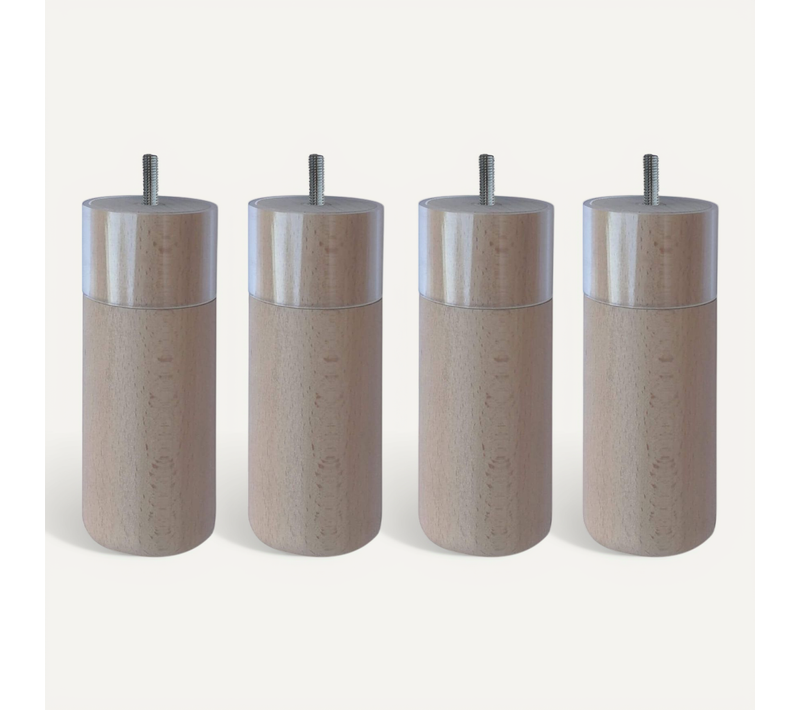 4 Pieds Anti-punaises Bois Naturel 19 Cm