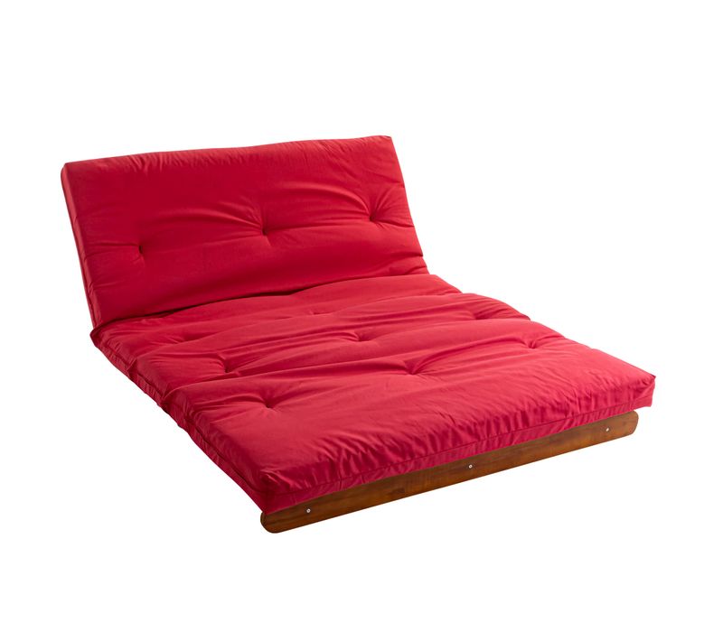 Ensemble Matelas Futon En Coton Et Structure En Bois Massif Noisette Soutien Ferme 160x200 - 2 Perso