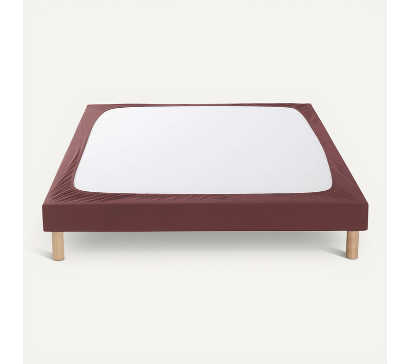 Cache-sommier Coton Jersey Marron 100x190 Cm