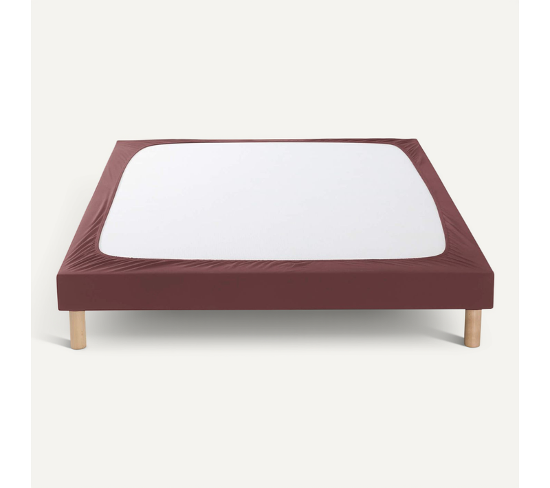 Cache-sommier Coton Jersey Marron 110x200 Cm