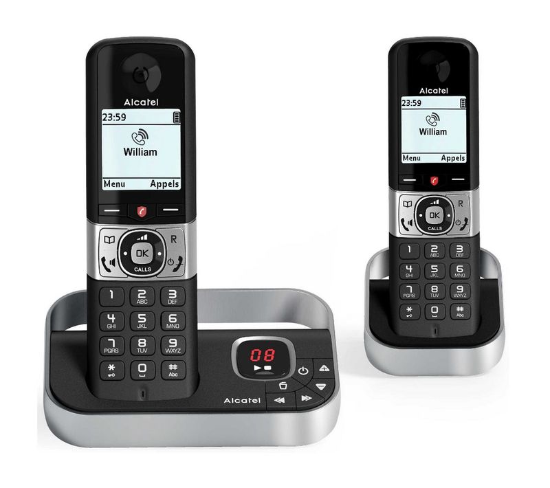 Téléphone Sans Fil Duo Dect Noir Avec Répondeur F890voiceduonoir