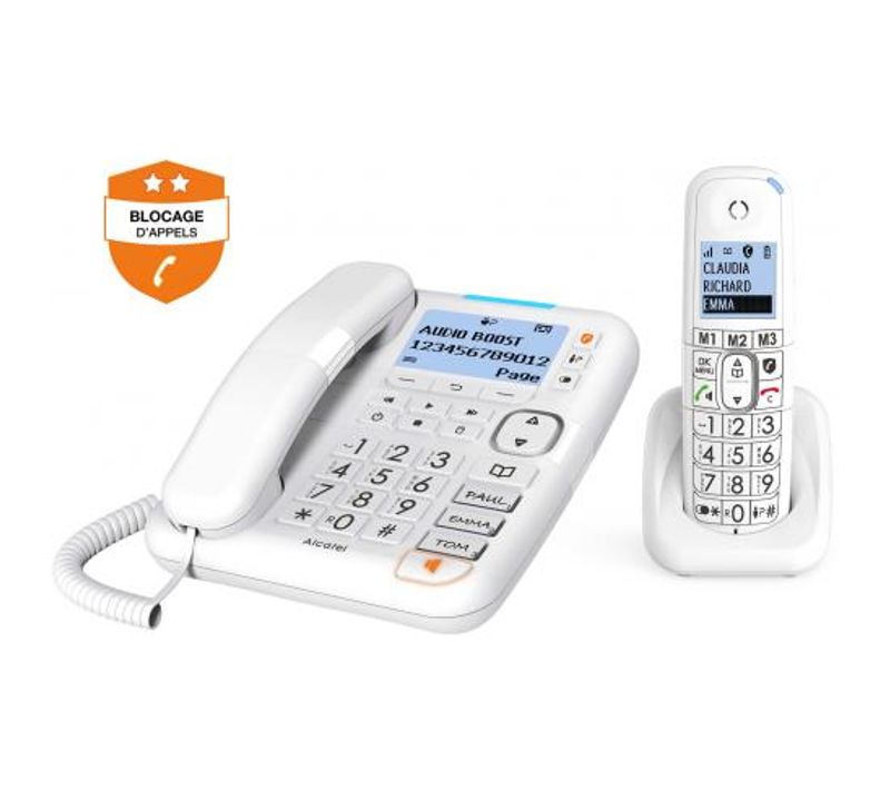 Téléphone Fixe Senior Alcatel Xl785 Combo Voice