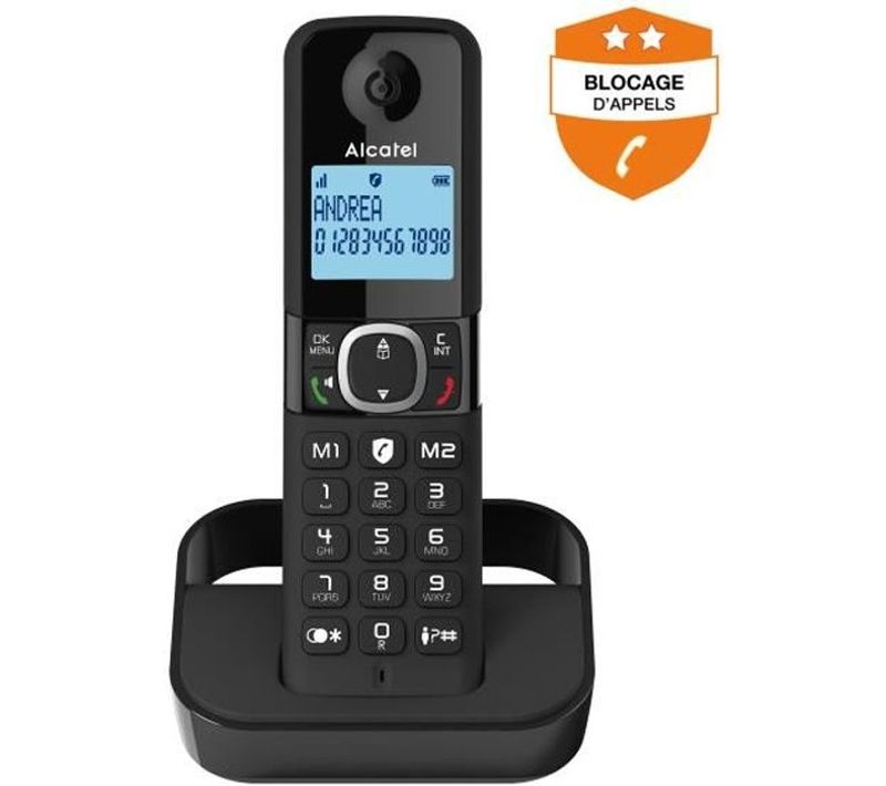 Téléphone Fixe Sans Fil - F860 Solo Noir - Sans Répondeur