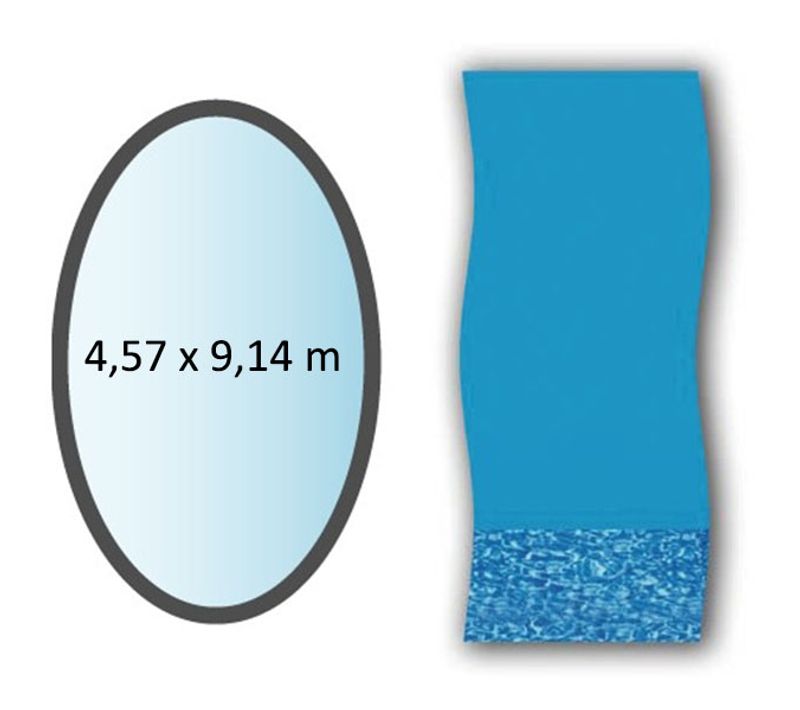 Liner Swirl Forme Ovale 4,57x9,14m Pour Piscine Hors Sol Li1530sb