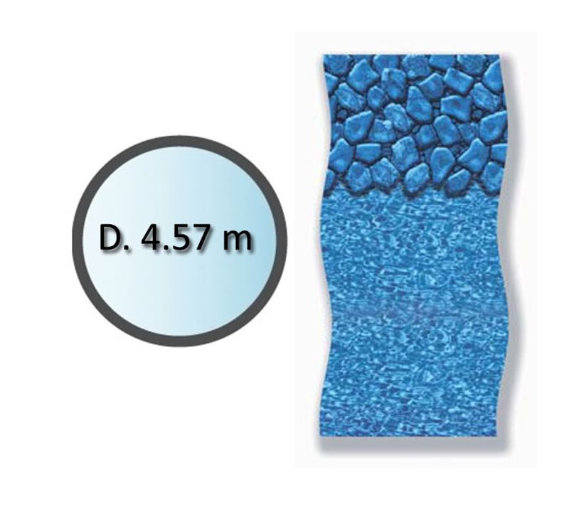 Liner Boulder Forme Ronde D.4.57m Pour Piscine Hors Sol Li1548sbo