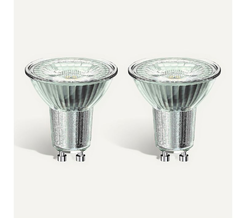 Lot 2 ampoules LED GU10 Spot Blanc chaud