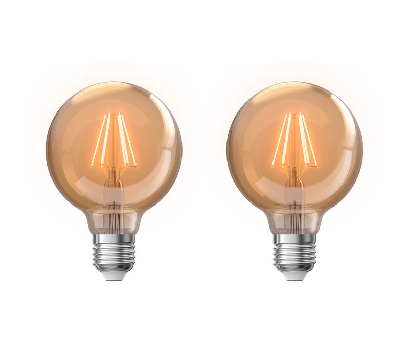 Lot 2 ampoules LED Globe E27 XANLITE DECO Verre ambré