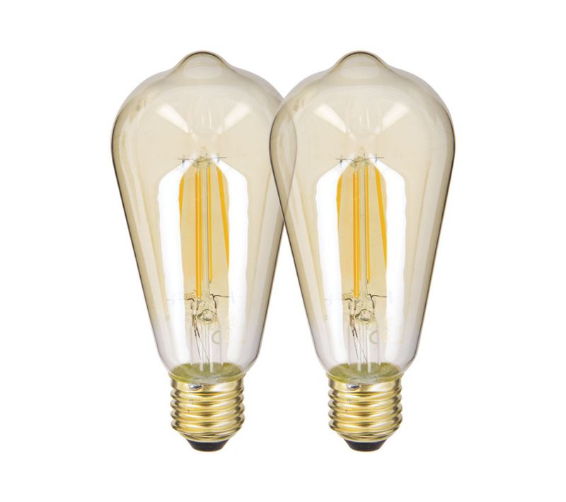 Lot 2 ampoules LED Edison E27 XANLITE DECO Verre ambré