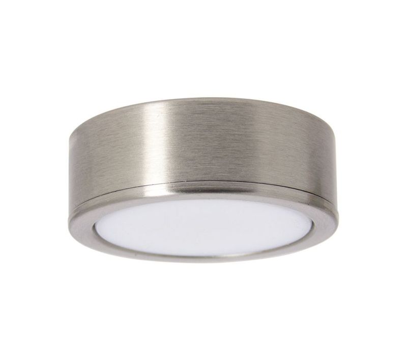 Spot De Meuble Acier Brossé LED Ip44, 2 Modes De Fixation, Cct